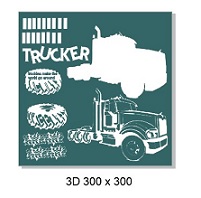 3D Truck-Semi trailer-